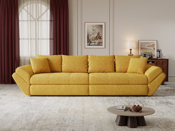 Canapea extensibilă dumonde cu ladă de depozitare Loana Jaguar Galben mustar 300x100 cm