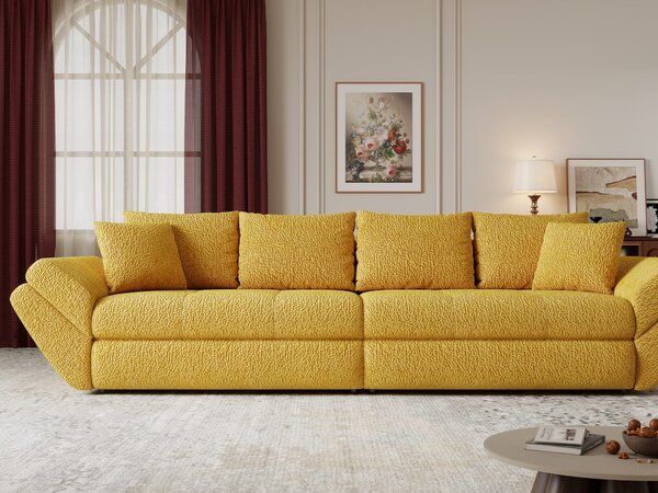 Canapea extensibilă dumonde cu ladă de depozitare Loana Jaguar Galben mustar 300x100 cm