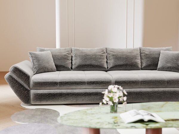 Canapea extensibilă dumonde cu ladă de depozitare Loana Monolith Gri 300x100 cm