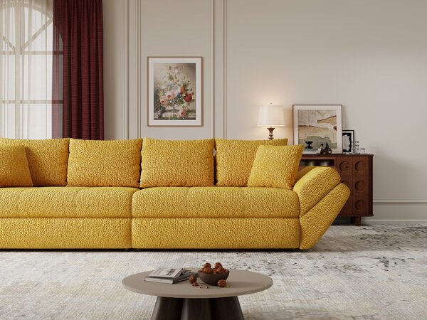 Canapea extensibilă dumonde cu ladă de depozitare Loana Jaguar Galben mustar 300x100 cm