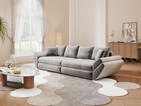 Canapea extensibilă dumonde cu ladă de depozitare Loana Monolith Gri 300x100 cm