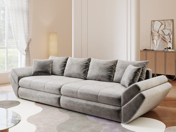 Canapea extensibilă dumonde cu ladă de depozitare Loana Monolith Gri 300x100 cm