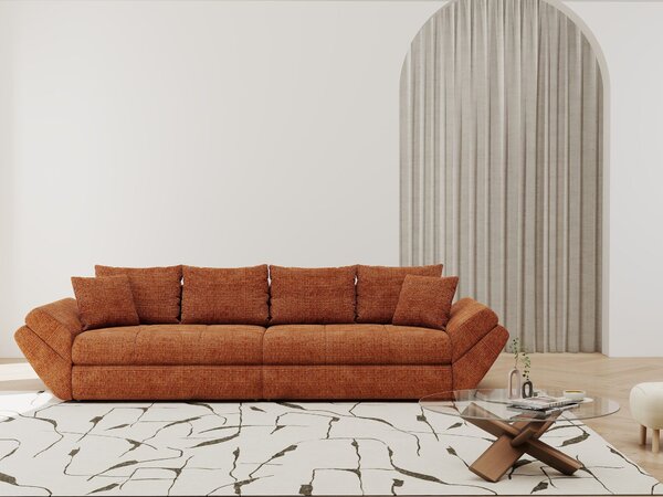 Canapea extensibilă dumonde cu ladă de depozitare Loana Cremona Teracota 300x100 cm