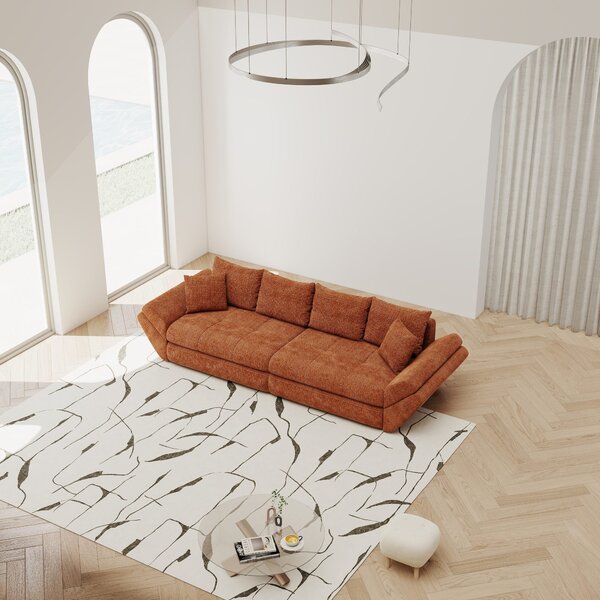 Canapea extensibilă dumonde cu ladă de depozitare Loana Cremona Teracota 300x100 cm