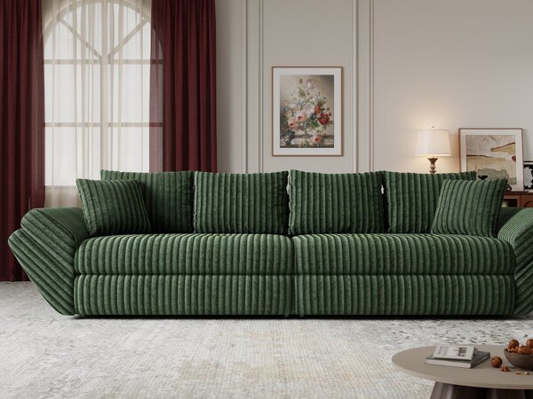 Canapea extensibilă dumonde cu ladă de depozitare Loana Tilia Verde 300x100 cm