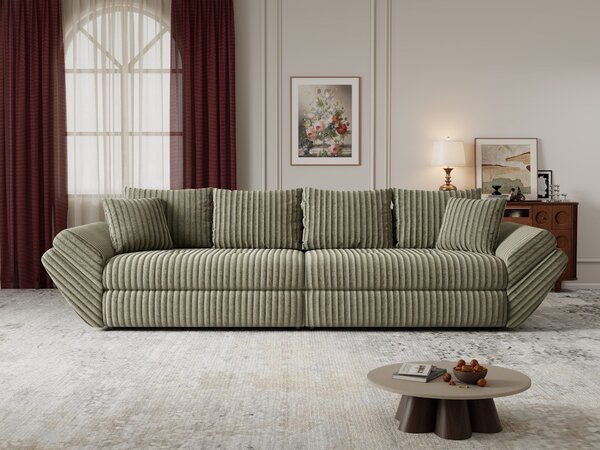 Canapea extensibilă dumonde cu ladă de depozitare Loana Tilia Verde olive 300x100 cm