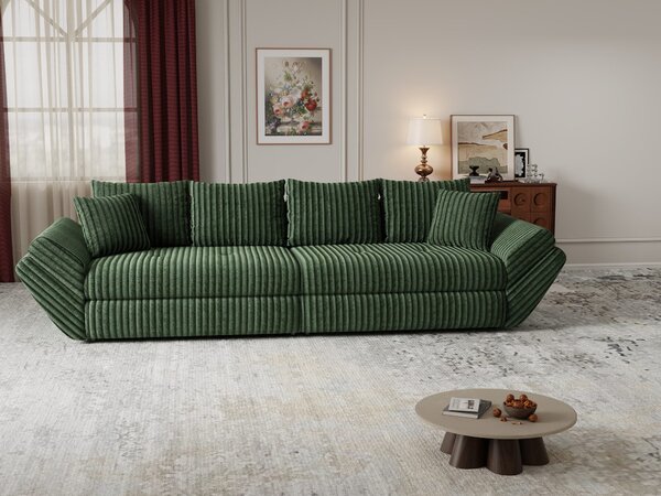 Canapea extensibilă dumonde cu ladă de depozitare Loana Tilia Verde 300x100 cm