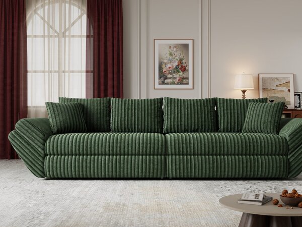 Canapea extensibilă dumonde cu ladă de depozitare Loana Tilia Verde 300x100 cm