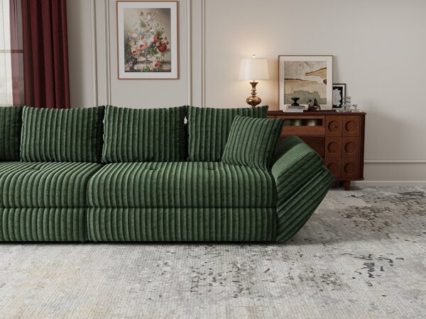 Canapea extensibilă dumonde cu ladă de depozitare Loana Tilia Verde 300x100 cm