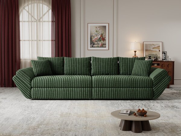 Canapea extensibilă dumonde cu ladă de depozitare Loana Tilia Verde 300x100 cm