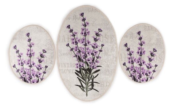 Covorașe de baie mov-bej 3 buc. 60x100 cm Lavender – Foutastic