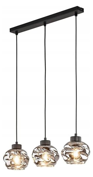 Lustră LED suspendată pe cablu ZULIA 3xE27/15W/230V negru / negru fumuriu