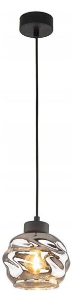 Lustră LED pe cablu ZULIA 1xE27/15W/230V negru/negru fumuriu
