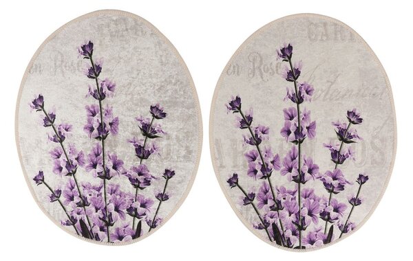 Covorașe de baie mov-bej 3 buc. 60x100 cm Lavender – Foutastic