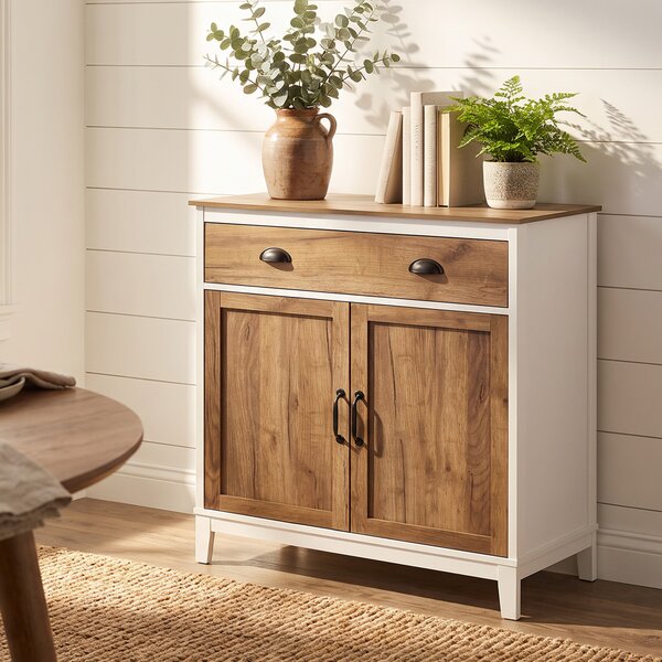 HOMCOM Dulap Multifuncțional Rustic din PAL cu Sertar și Spațiu de Depozitare, 78.5x39x89.4cm, Design Clasic, Alb | Aosom Romania