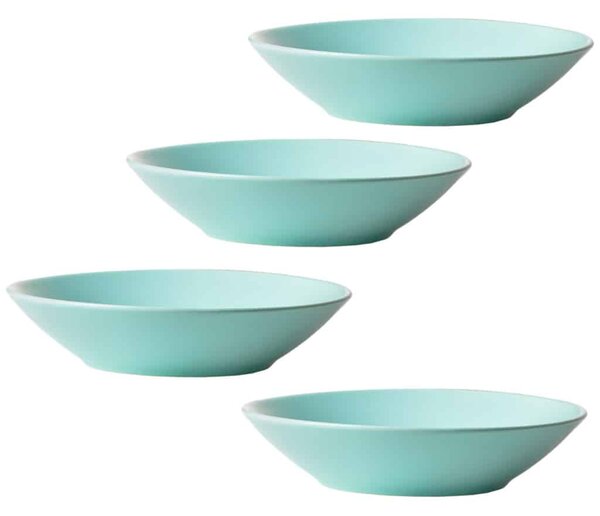Eleganță în Verde: Set 4 farfurii adanci 21 cm Verde Menta Mat