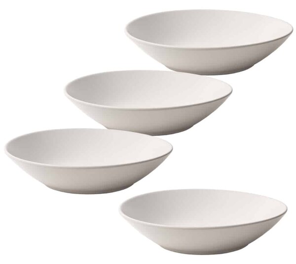 Set 4 farfurii adanci 21 cm Alb Mat