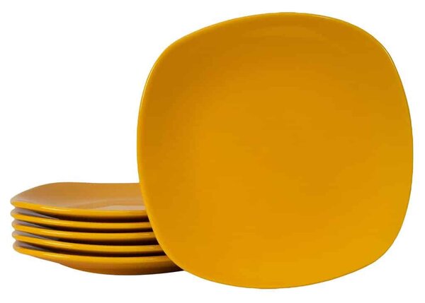 Set 6 farfurii desert Galben, 20 cm
