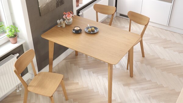 MAZZONI EXPORT ROXY Stejar natural - MASĂ RECTANGULARĂ DE LEMN 120 sau 150 cm PENTRU BUCĂTĂRIE/SUFRAGERIE RETRO
