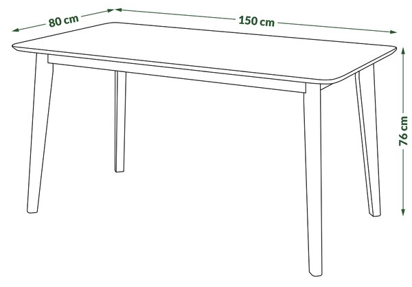 MAZZONI EXPORT ROXY Stejar natural - MASĂ RECTANGULARĂ DE LEMN 120 sau 150 cm PENTRU BUCĂTĂRIE/SUFRAGERIE RETRO
