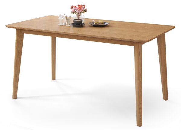 MAZZONI EXPORT ROXY Stejar natural - MASĂ RECTANGULARĂ DE LEMN 120 sau 150 cm PENTRU BUCĂTĂRIE/SUFRAGERIE RETRO