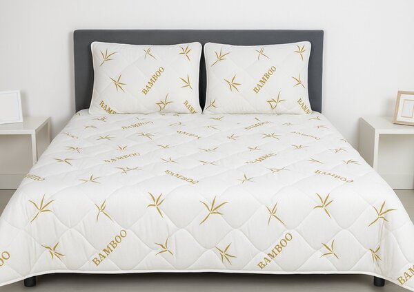 Pilota matlasata Bambus Confort 140x200 cm, 500 g, microfibra, iarna, foarte groasa