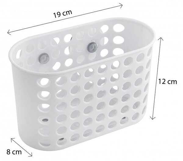 Erga Erga, cos de baie pentru cosmetice 19x8x12 cm pentru ventuze, alb, ERG-YKA-RY.KPW0200