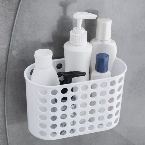 Erga Erga, cos de baie pentru cosmetice 19x8x12 cm pentru ventuze, alb, ERG-YKA-RY.KPW0200