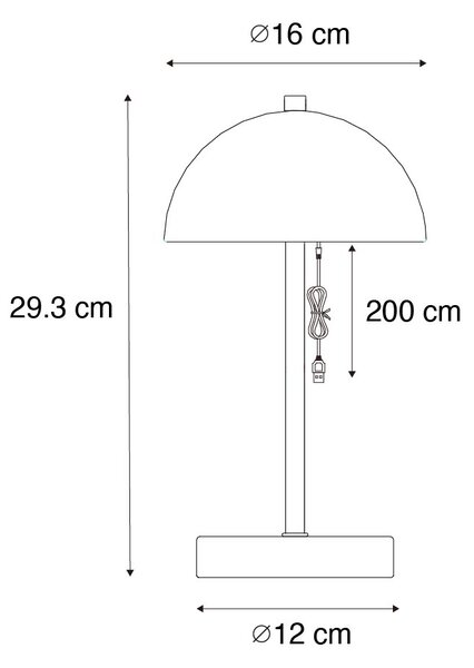 Set de 2 lămpi de masă exterioare ciupercă bronz închis reîncărcabile - Keira