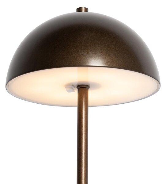Set de 2 lămpi de masă exterioare ciupercă bronz închis reîncărcabile - Keira