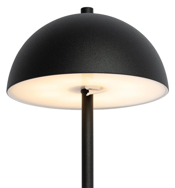 Set de 2 lămpi de masă exterioare ciupercă negre reîncărcabile - Keira