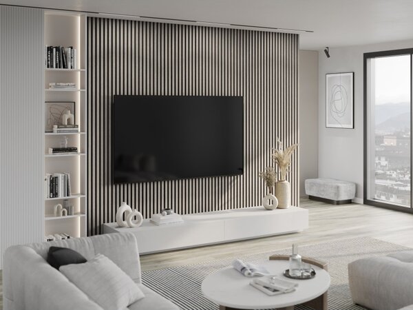 Mexen Lam-F, lamele acustice de perete 275 × 30 cm, suport din fetru 8 mm, furnir tehnic, stejar frasin, S105-275307-3015-005