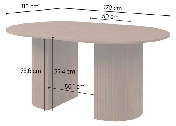 Masă extensibilă ovală Cavo