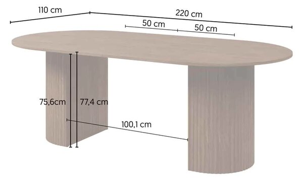 Masă extensibilă ovală Cavo
