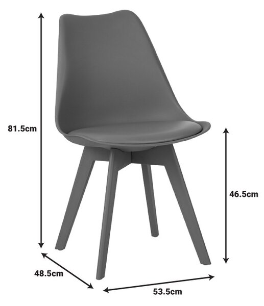 Scaun Model Gaston, Alb, 48.5x53.5x81.5 cm