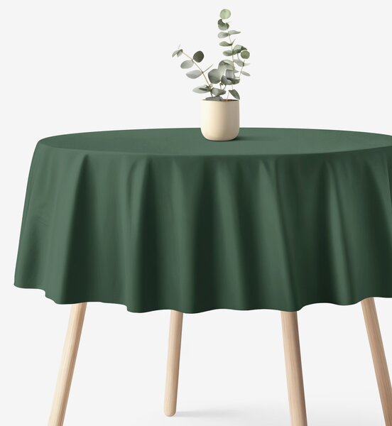 Goldea față de masă 100% bumbac verde închis - rotundă Ø 160 cm
