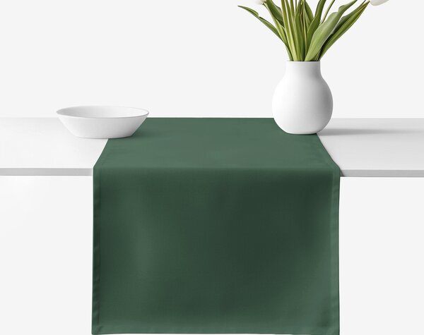 Goldea napron de masă 100% bumbac - verde închis 35x140 cm