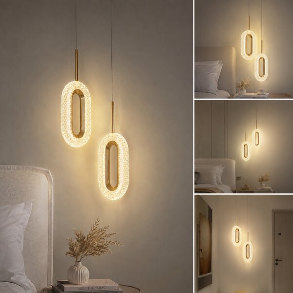 Lampă decorativă LED suspendată Dorelia – Aurie