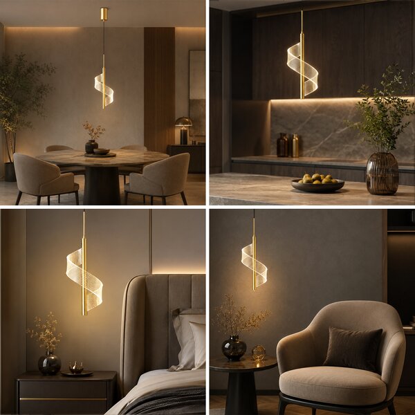 Lampă decorativă LED suspendată Belisara – Aurie