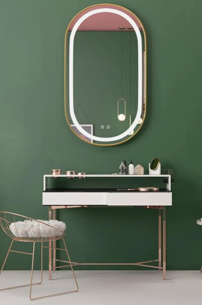 Oglindă LED OLL 60x90 cm Brush Gold
