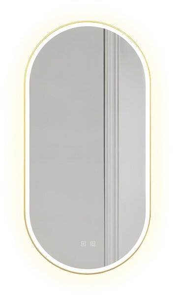 Oglindă LED OVL 50x100cm Brush Gold