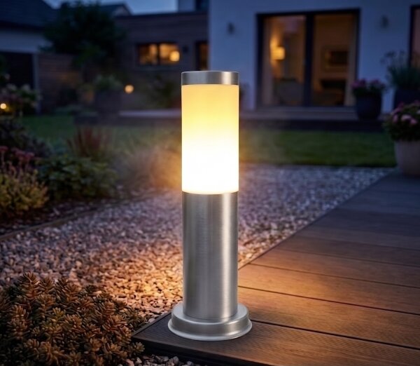 Brilagi - Lampă de exterior NOVA 1xE27/15W/230V 40 cm IP44 crom mat