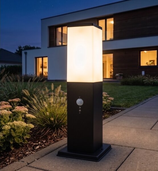 Brilagi - Lampă de exterior cu senzor NOVA 1xE27/15W/230V 40 cm IP44 neagră