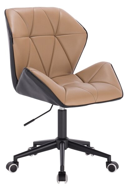 HR212K SCAUN NEGRU ȘI CARAMEL cu Bază Neagră