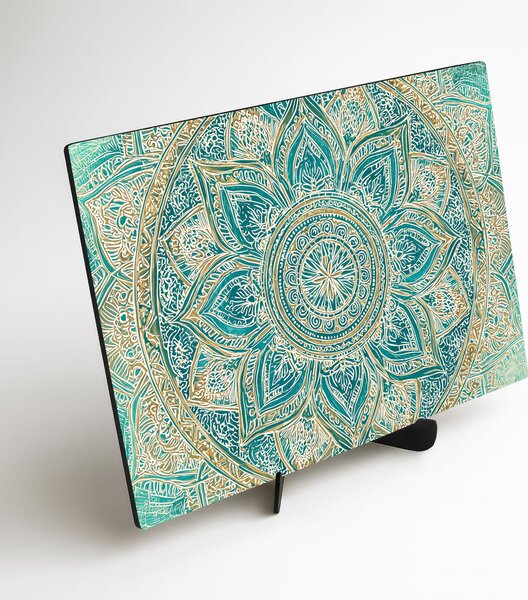 DUBLEZ | Mandala turcoaz de perete - Puritate | Imprimare UV premium