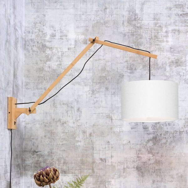 Good & Mojo GOOD MOJO Andes lampă de perete reglabilă alb Ø32cm, Lemn, Camera de zi / sufragerie, Bamboo, Design