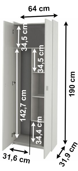 Dulap cu rafturi Nariel Typ 6 (Alb). 808797