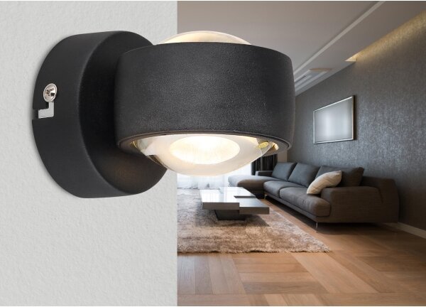 Globo 78290B - Aplică de perete LED RANDI LED/7W/230V 3000K neagră