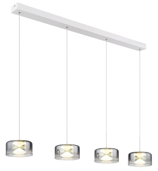 Globo 16024-4WR - Lustra suspendată pe cablu BELINDA LED/24W/230V alb/fumuriu
