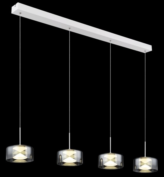 Globo 16024-4WR - Lustra suspendată pe cablu BELINDA LED/24W/230V alb/fumuriu